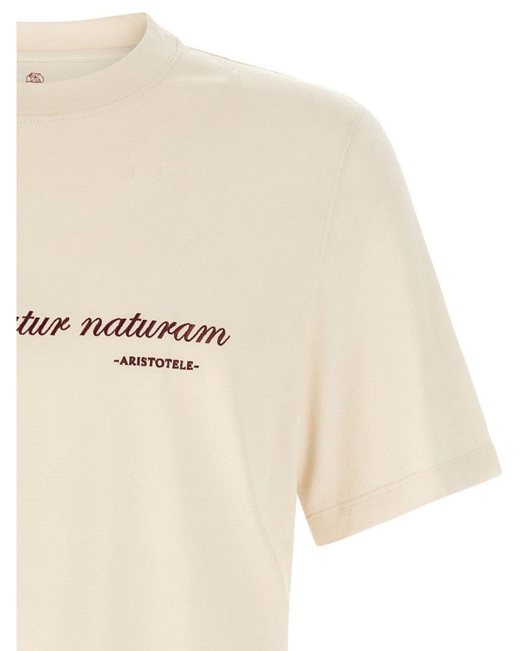 Brunello Cucinelli Natural 'Ars Imitatur Naturam' T-Shirt for men
