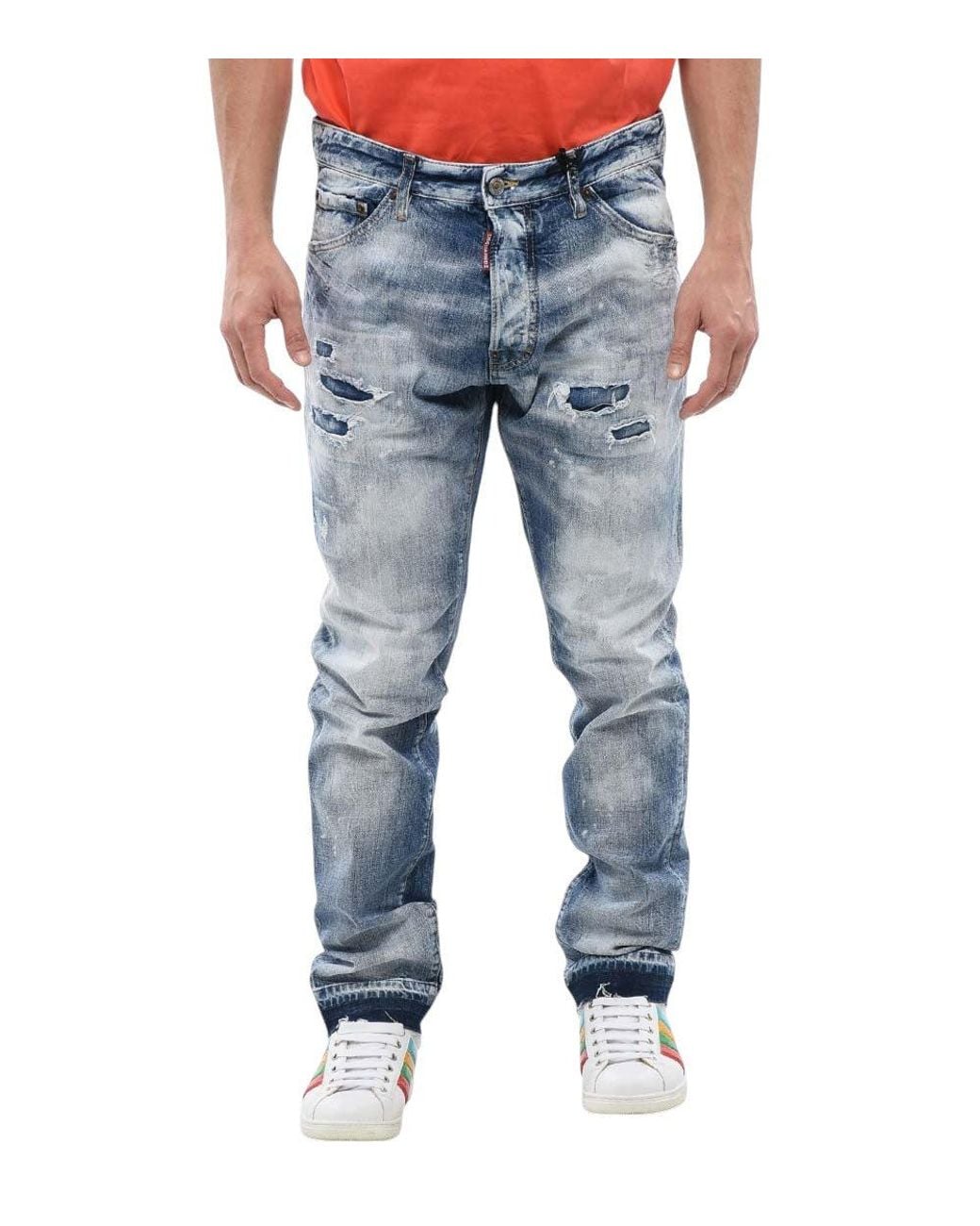 DSquared² Blue Slim Distressed Jeans for men
