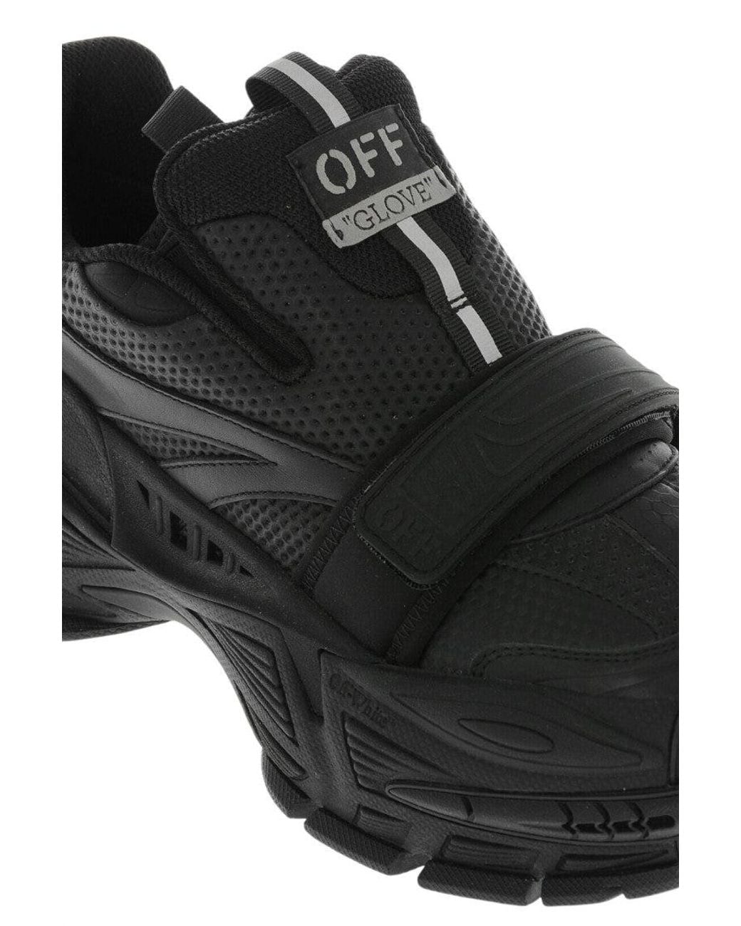 Off-White c/o Virgil Abloh Black Leather Slip-On Sneakers