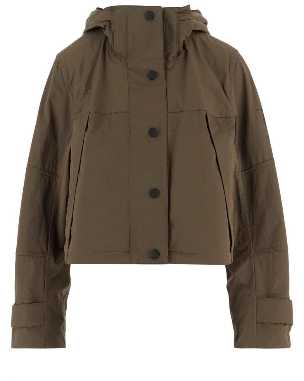 Burberry Green Dark Solid Hood Blazer