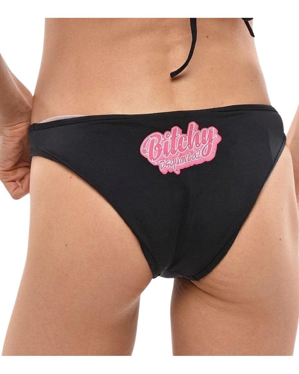 DSquared² Black Logo Bikini Bottom Swimwear