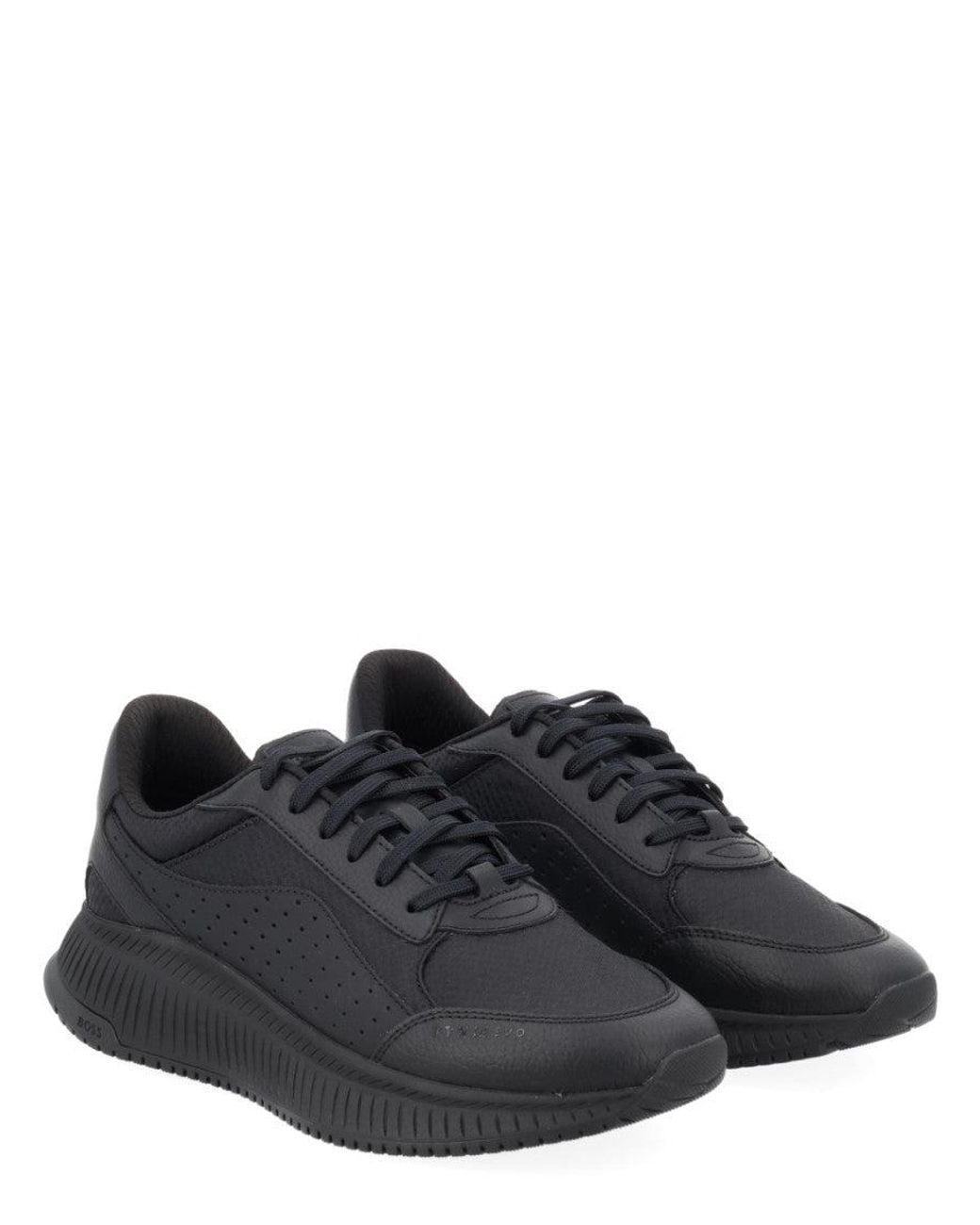 Boss Black Lace-Up Sneakers for men