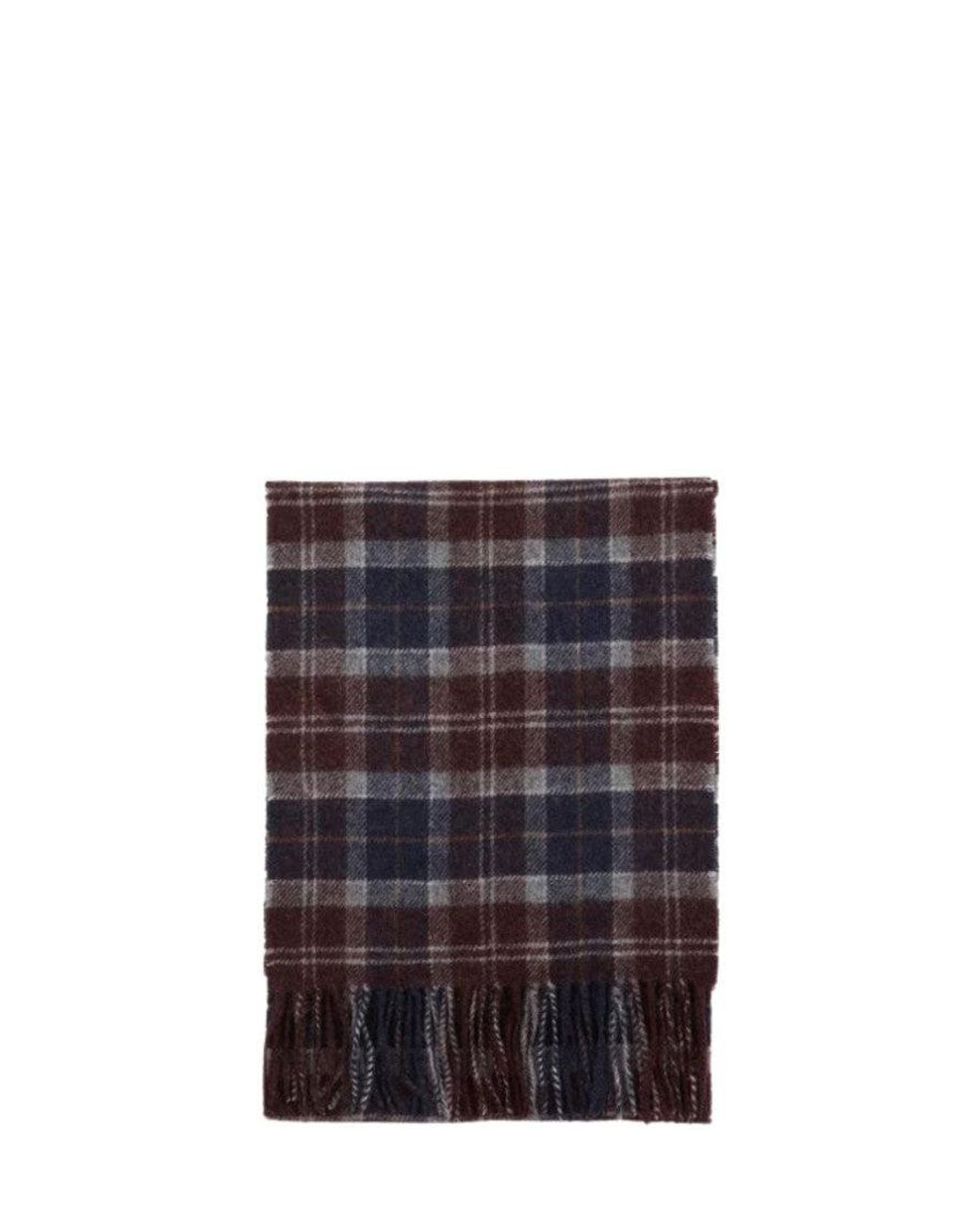 Barbour Brown Light Tartan Checks Scarf for men