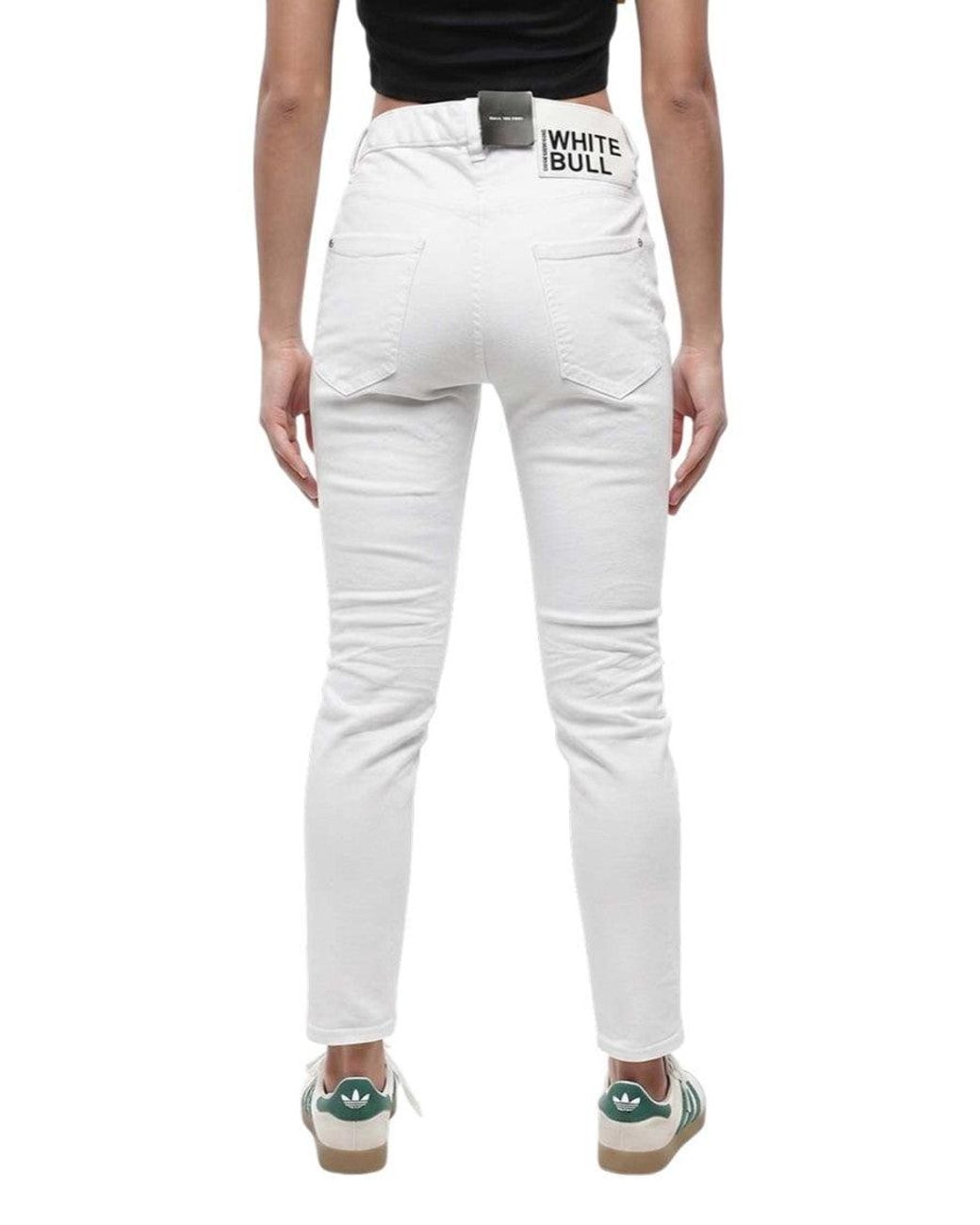 DSquared² White Skinny Mid Rise Jeans