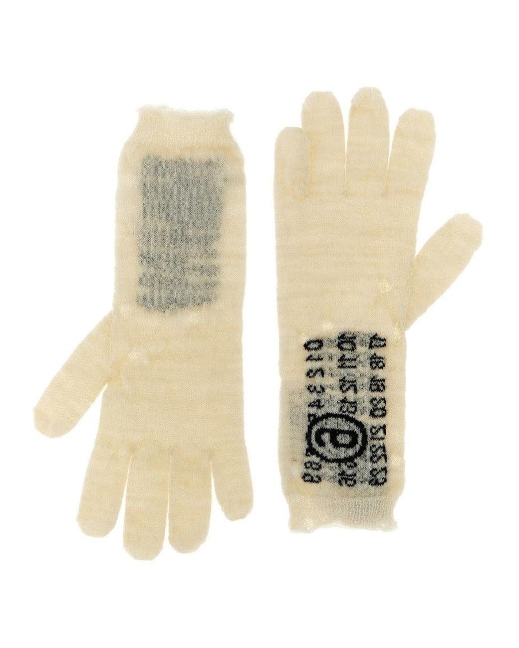 MM6 by Maison Margiela Natural 'Numeric Signature Mm6' Gloves