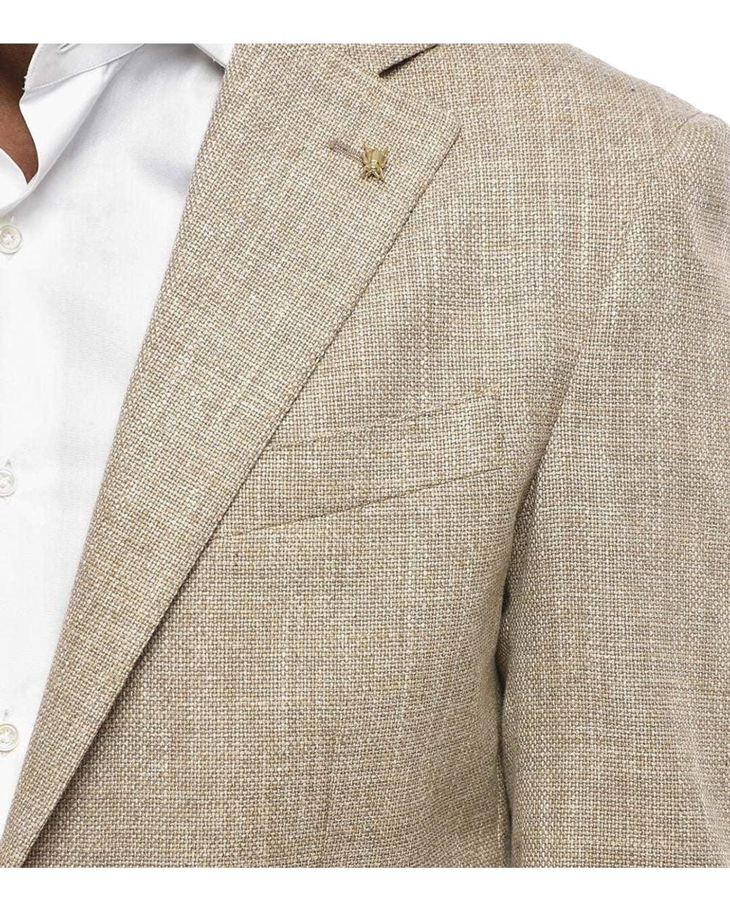 Corneliani Natural Notched Lapel Blazer for men