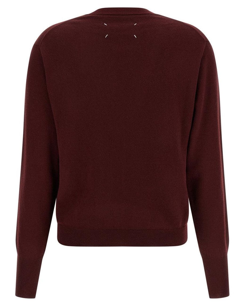 Maison Margiela Red 'Four Stitches' Cardigan