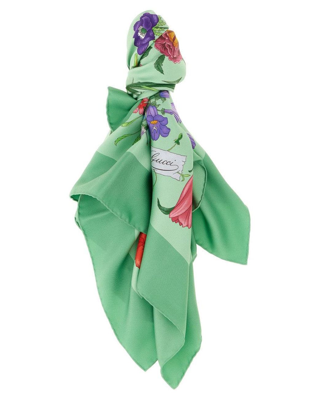 Gucci Green Floral Scarf