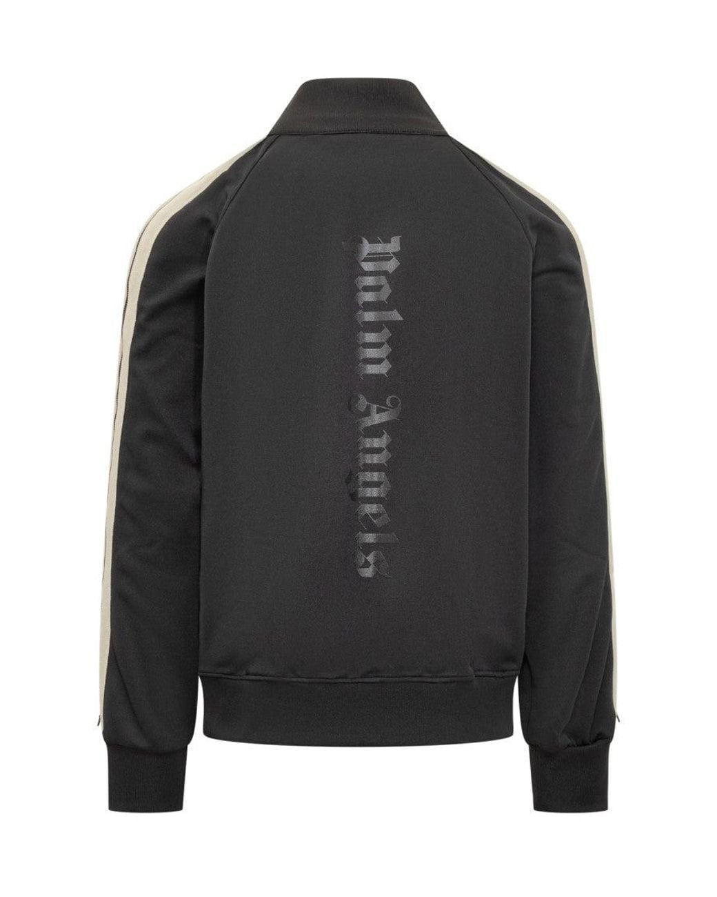Palm Angels Black Stripes Mock Collar Sweatshirt for men