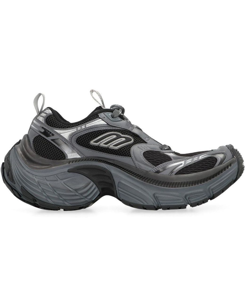 Balenciaga Black Logo Lace Up Sneakers for men