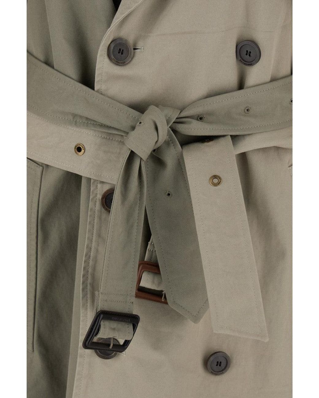 Balenciaga Gray 'Double Sleeve' Trench Coat With Extra Pair Of Sleeves