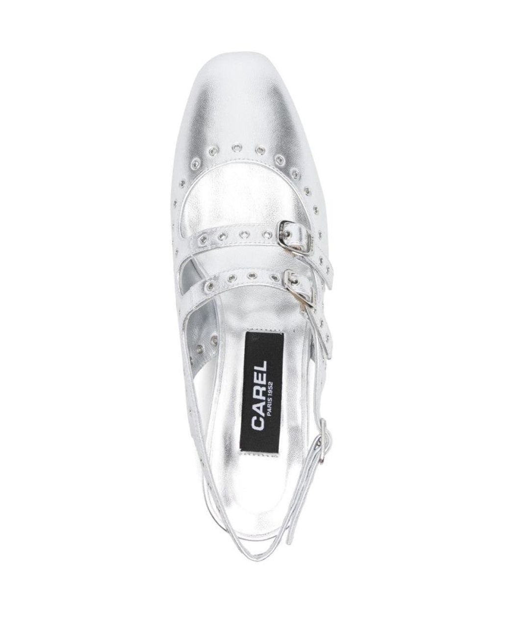 CAREL PARIS White Leather Ballet Flats