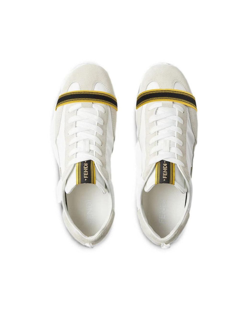 Fendi White Logo Wrap Sneakers for men