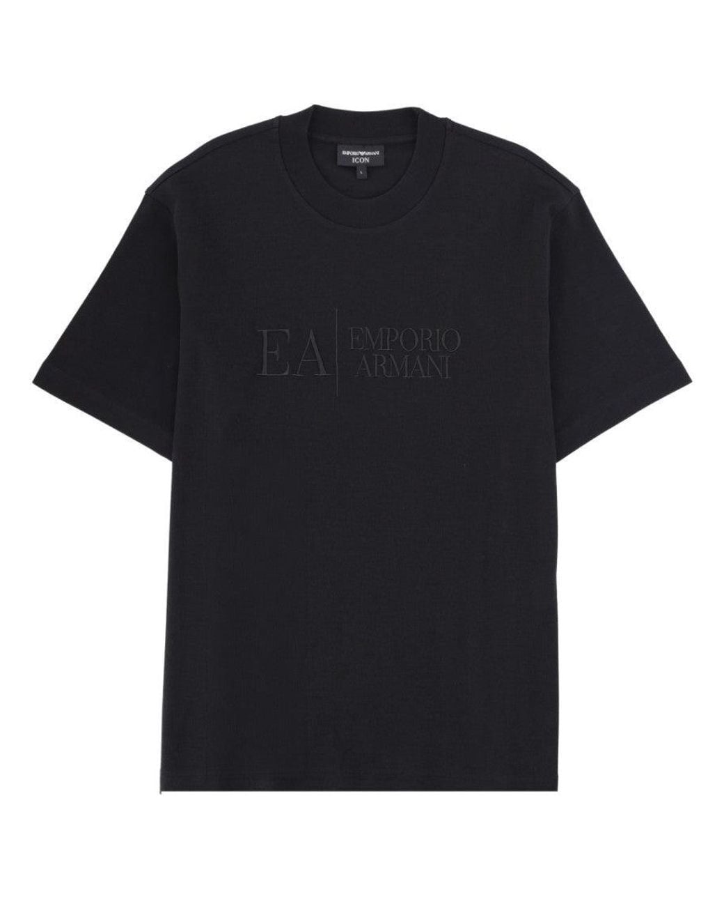 Emporio Armani Black Logo Crew Neck T-Shirt for men