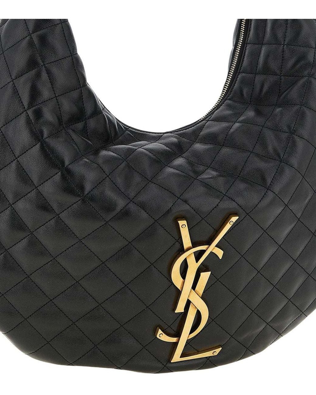 Saint Laurent Black Icare Large Hobo
