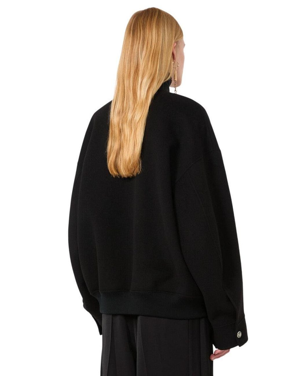 Sportmax Black Mock Collar Jacket