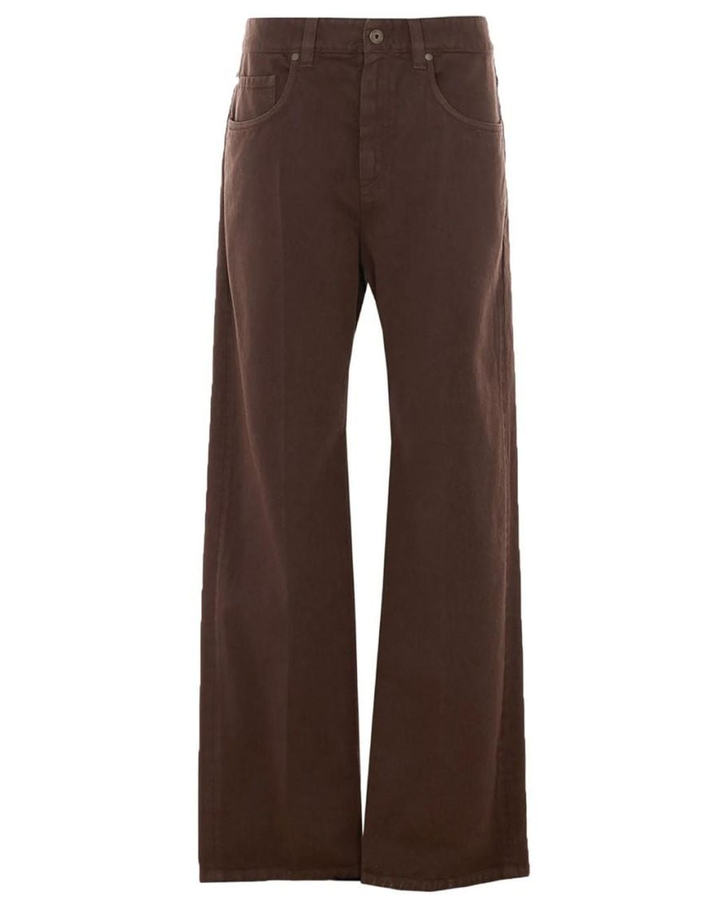 Brunello Cucinelli Brown Regular Flat Front Pant