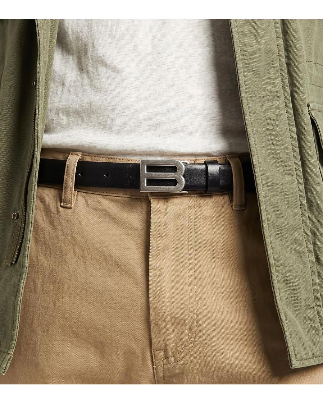 Balenciaga Black Logo Buckle Belt for men