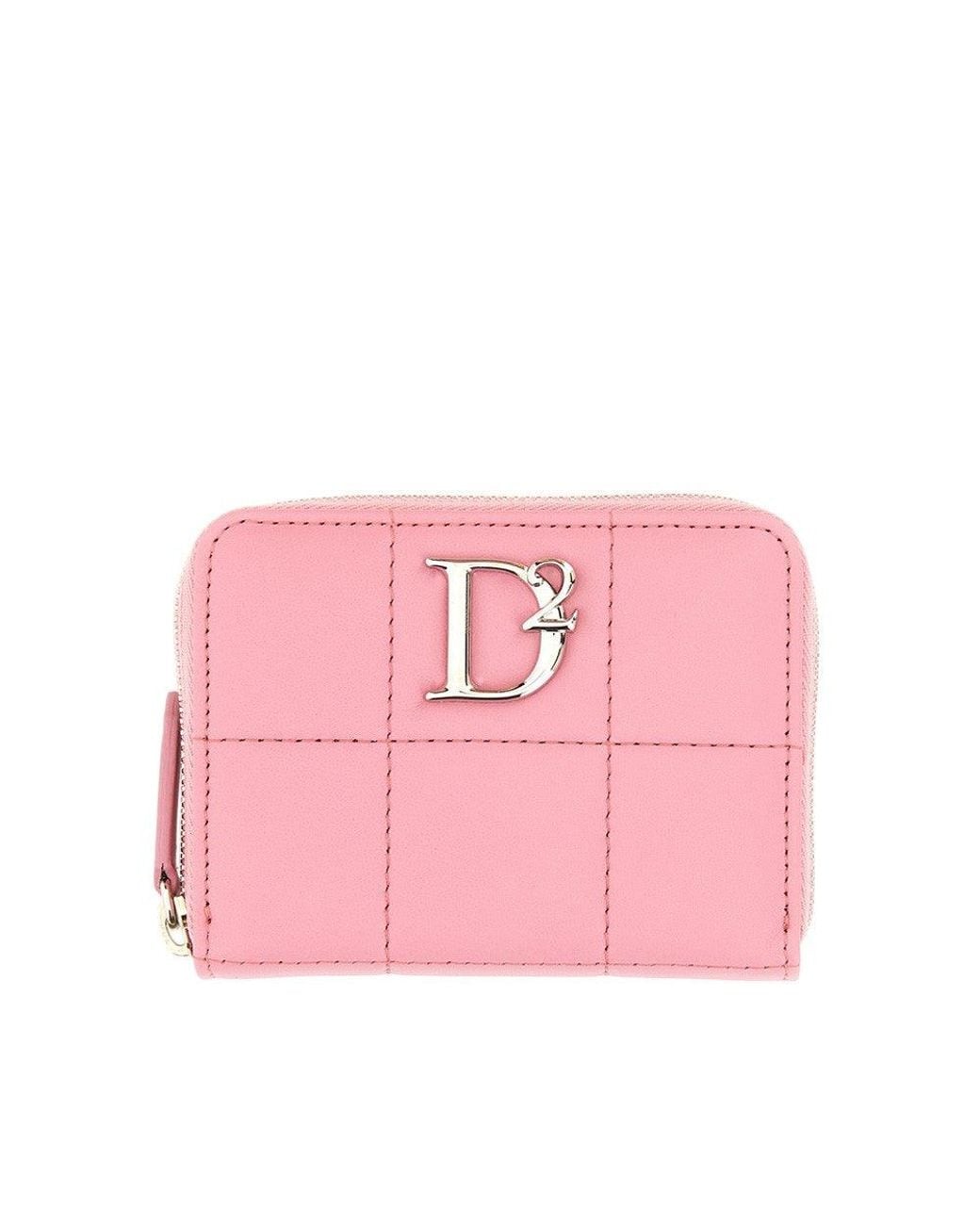 DSquared² Pink Solid Logo Wallet