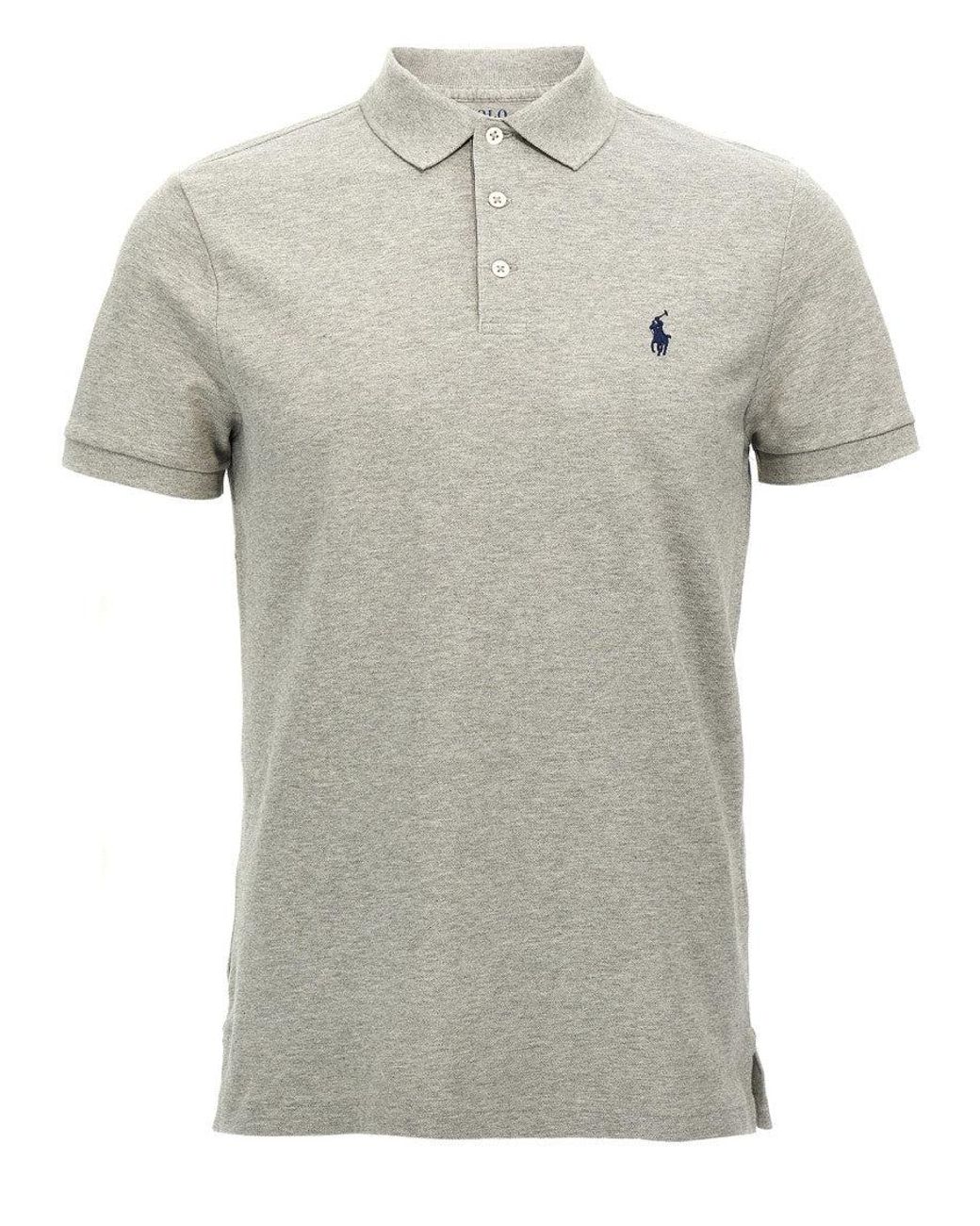 Polo Ralph Lauren Gray Logo Embroidery Polo Shirt for men