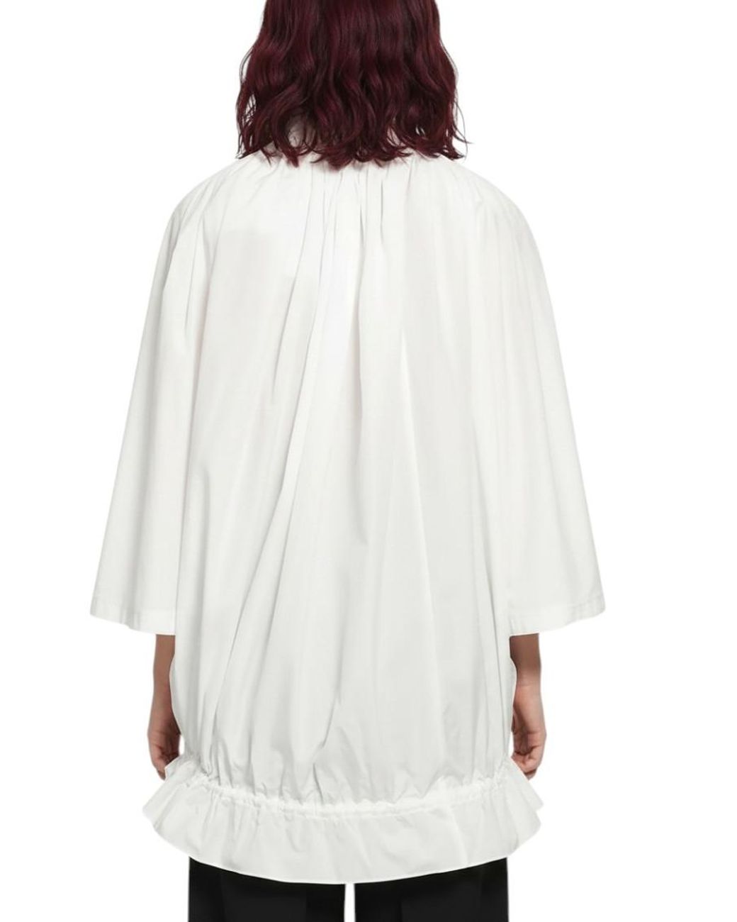 Comme des Garçons White Solid Ruffle Top