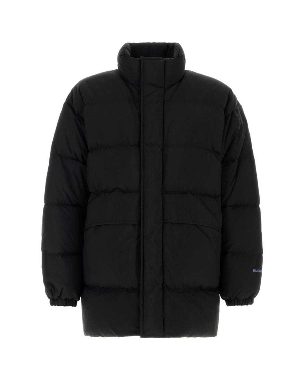 Jil Sander Black Mock Collar Down Jacket for men