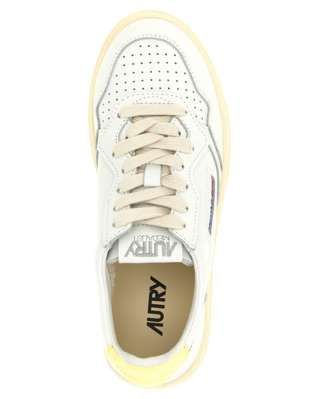 Autry White Medialist Low Leather Sneakers