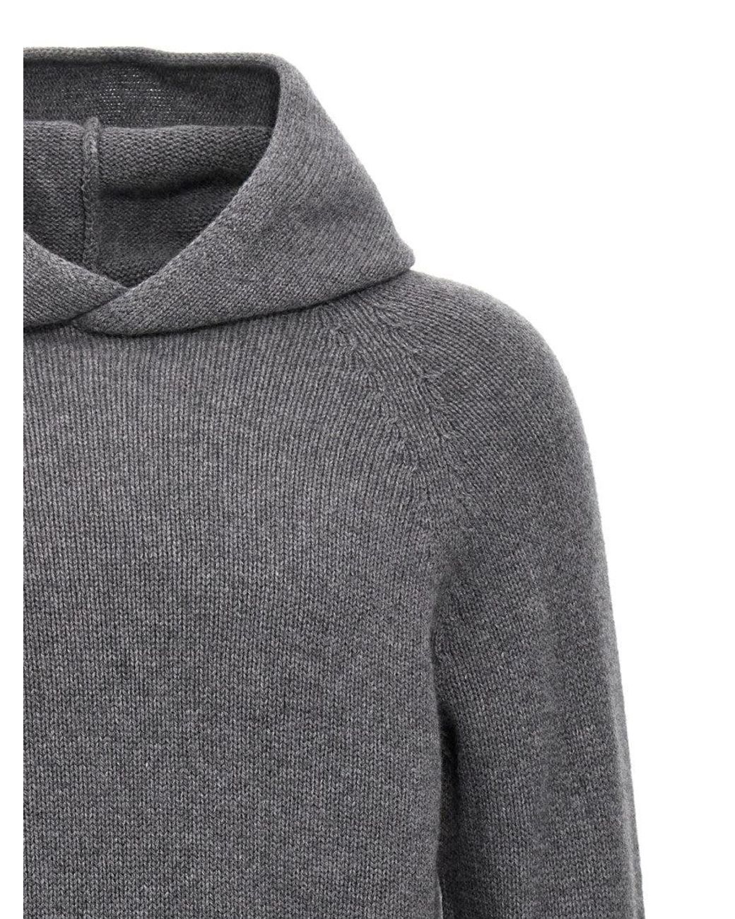 Ma'ry'ya Gray Wool Hooded Sweater for men