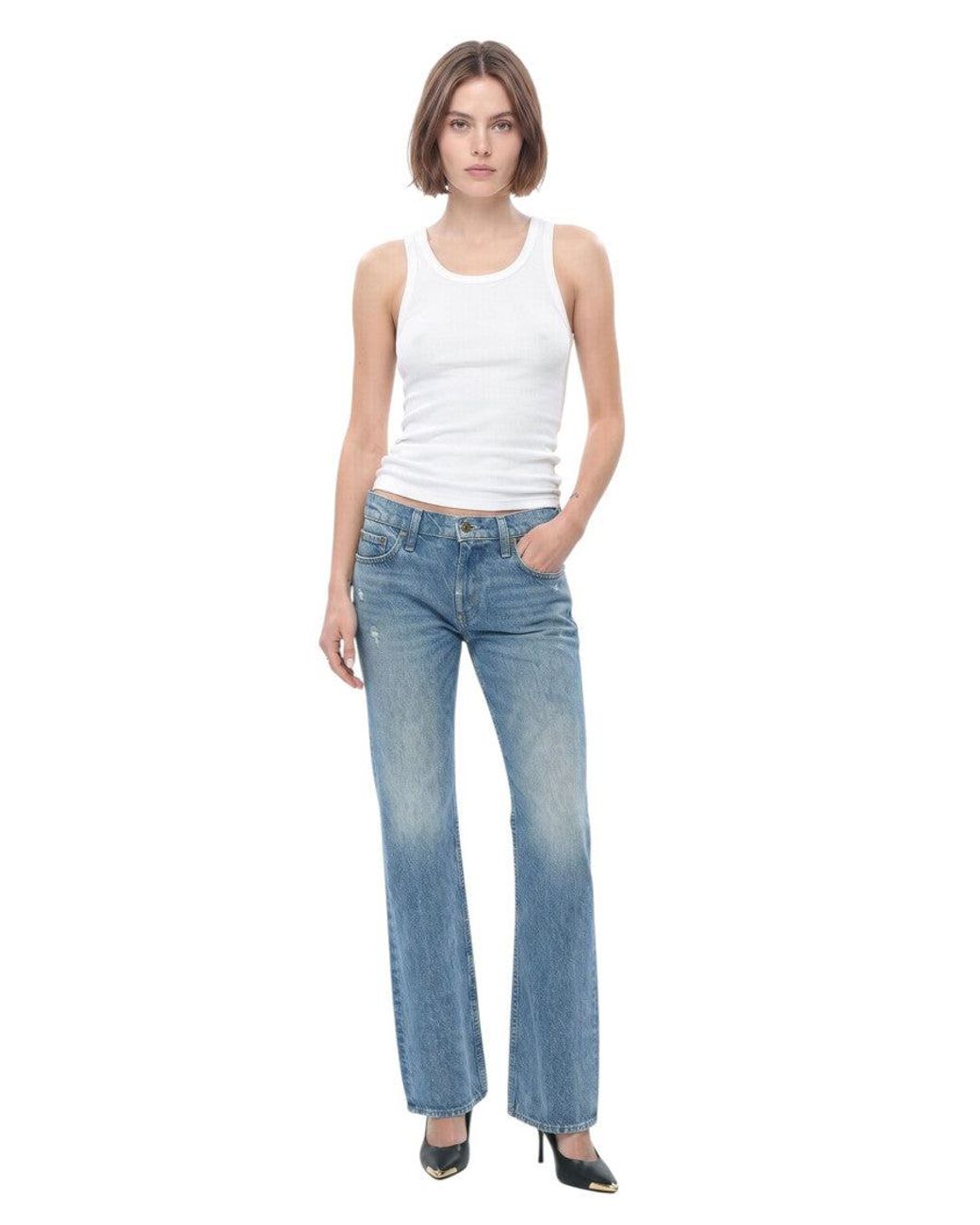 Mother Blue Bootcut Mid Rise Jeans