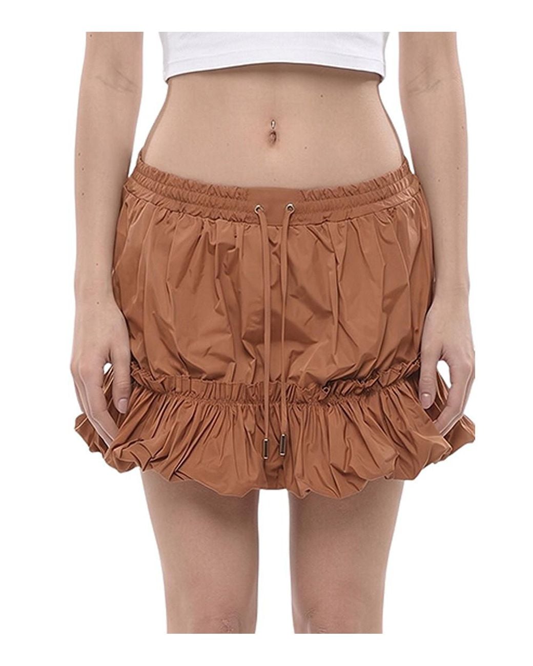 DSquared² Brown Solid Mini Skirt