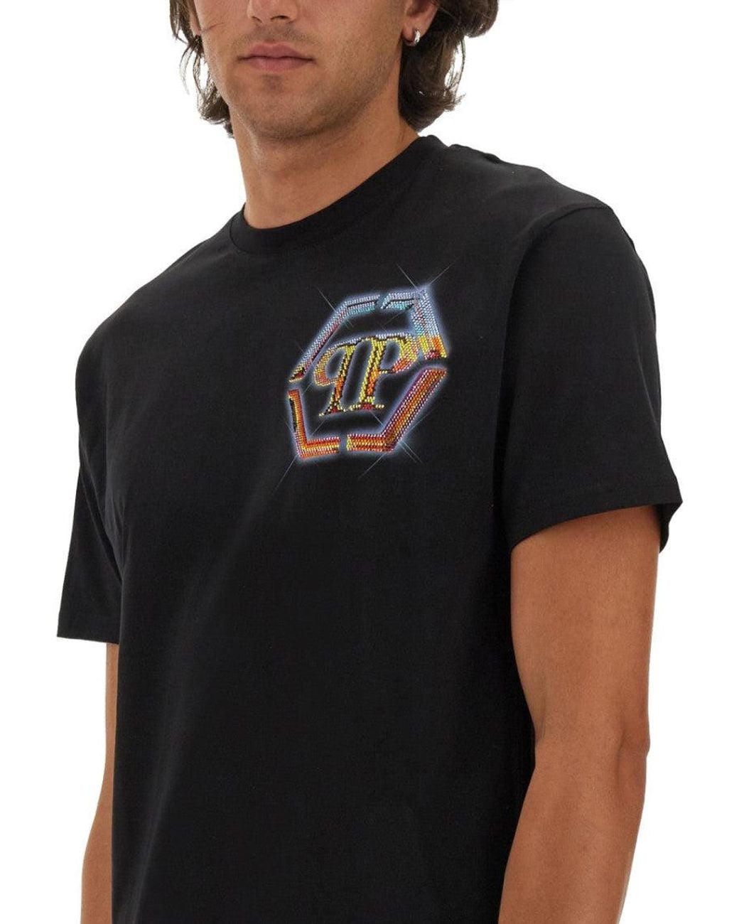 Philipp Plein Black Logo T-Shirt for men
