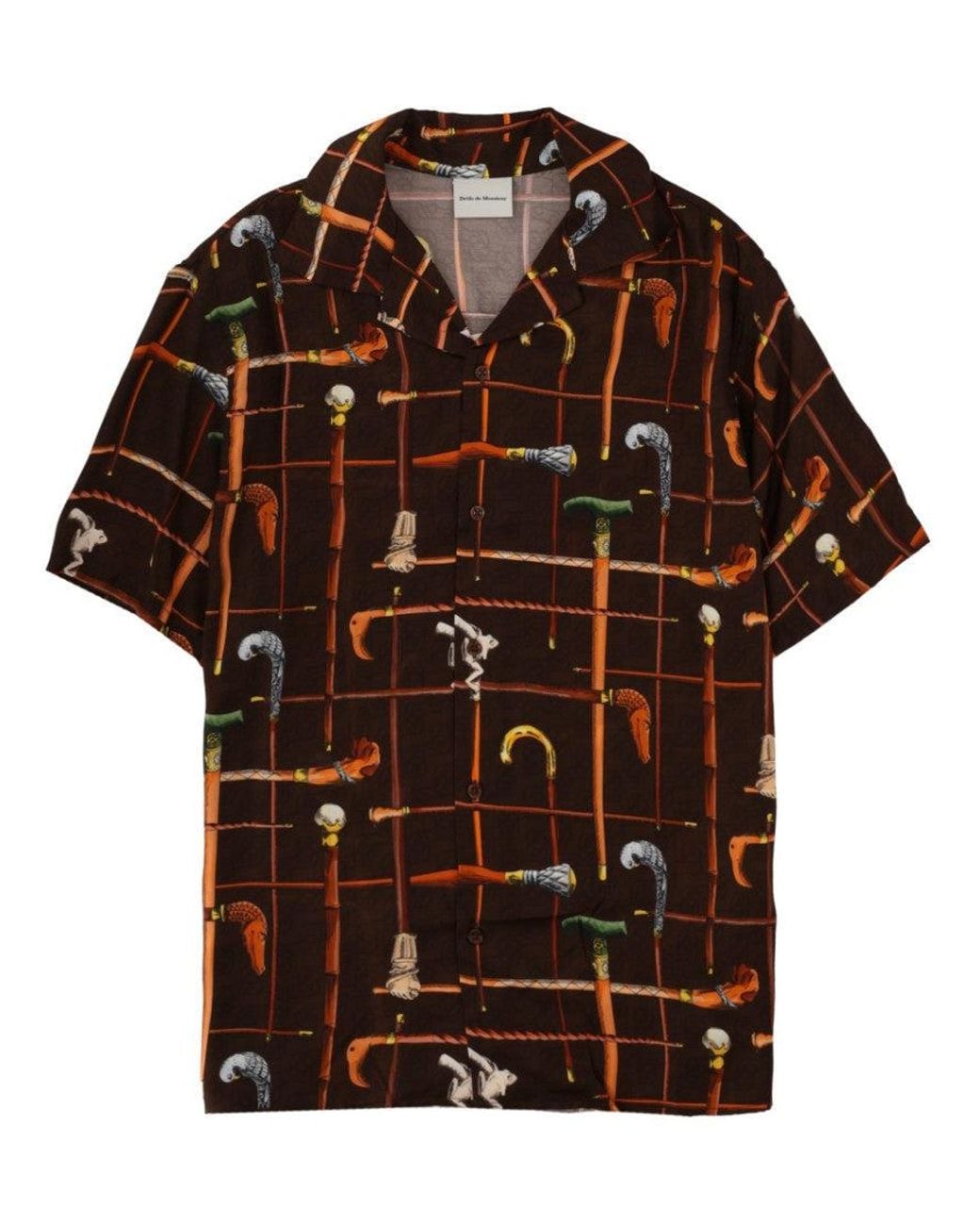 Drole de Monsieur Brown Relaxed Printed Shirt for men