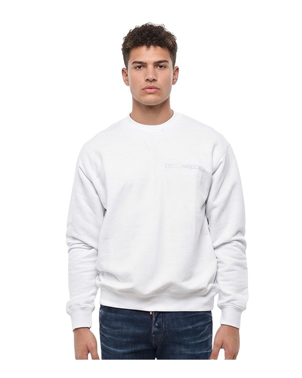 DSquared² White Crew Neck Sweatshirt for men