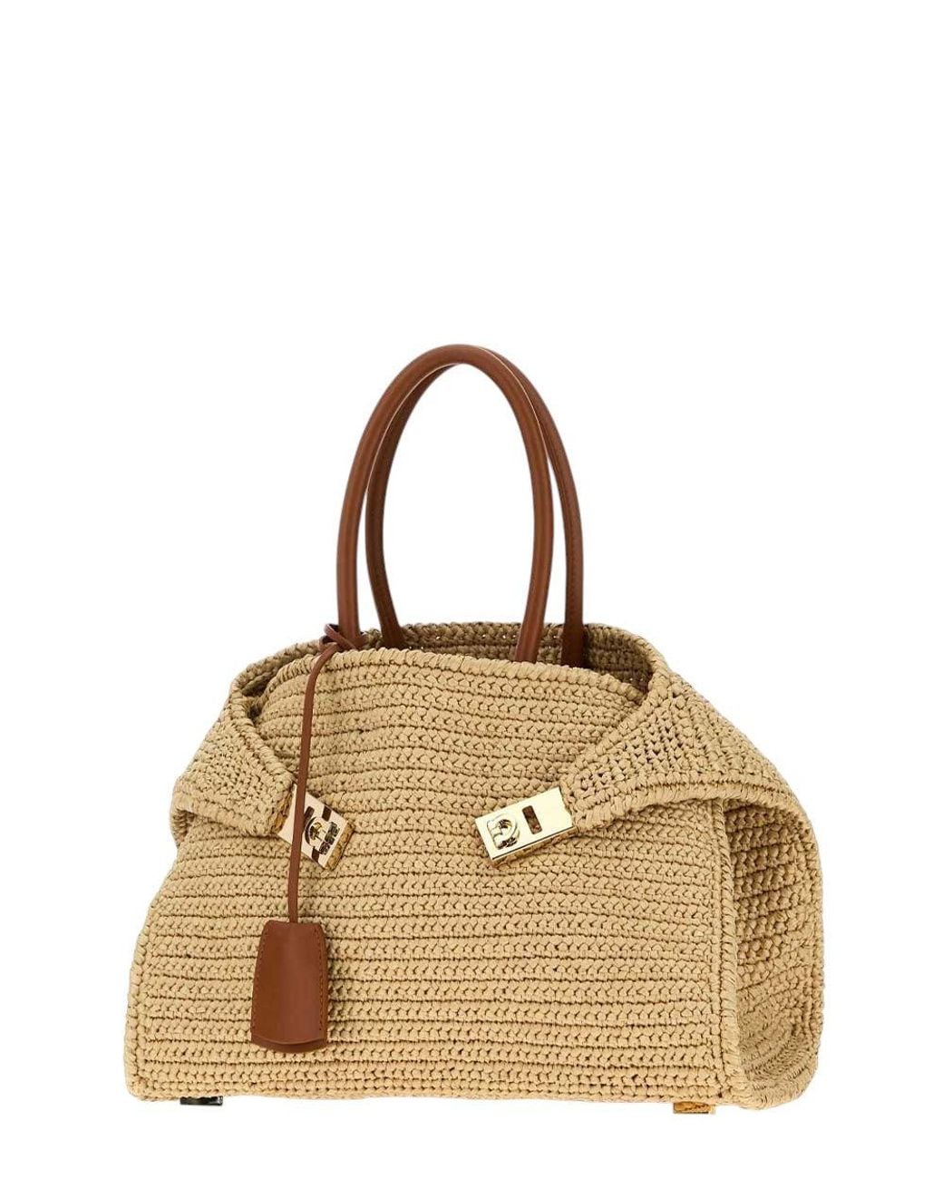 Ferragamo Metallic Hug Medium Satchel