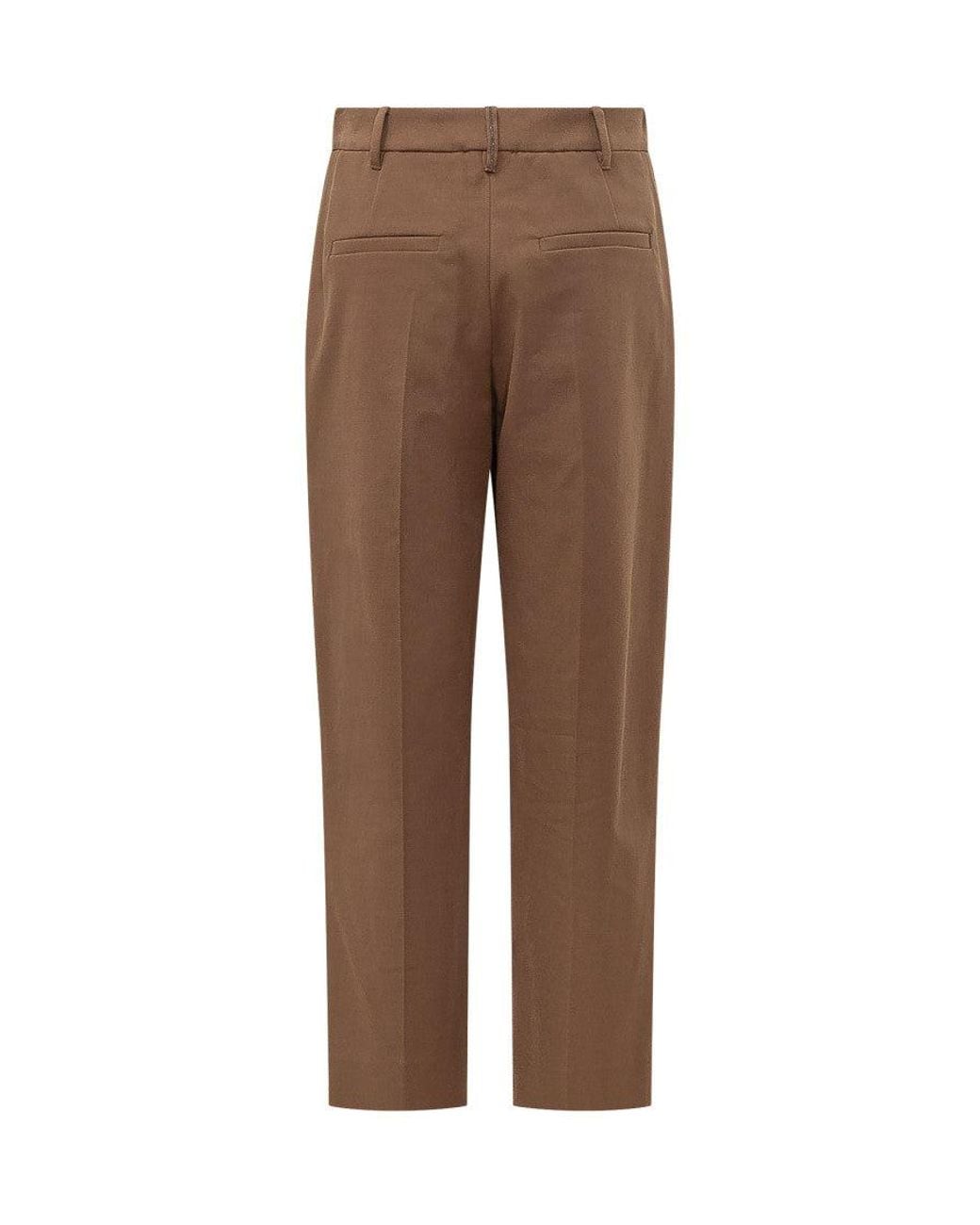 Brunello Cucinelli Brown Paint-Effect Trousers
