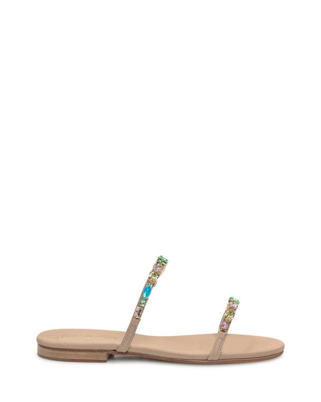 Emanuela Caruso White Embellished Sandals
