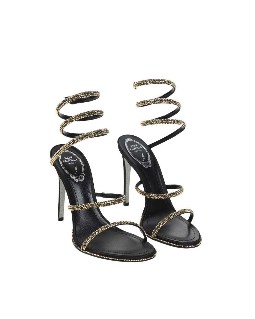 Rene Caovilla White Square Toe Heels