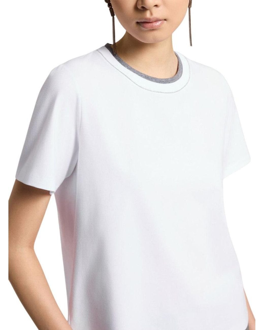 Peserico White Crew Neck T-Shirt