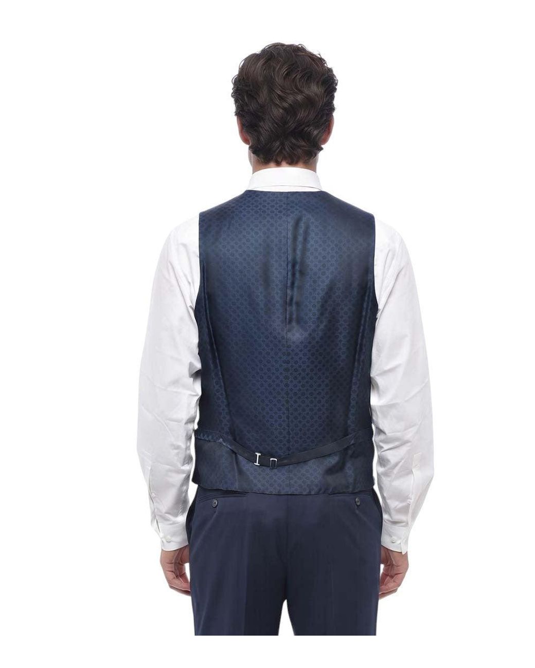 Corneliani Blue Textured Waistcoat for men