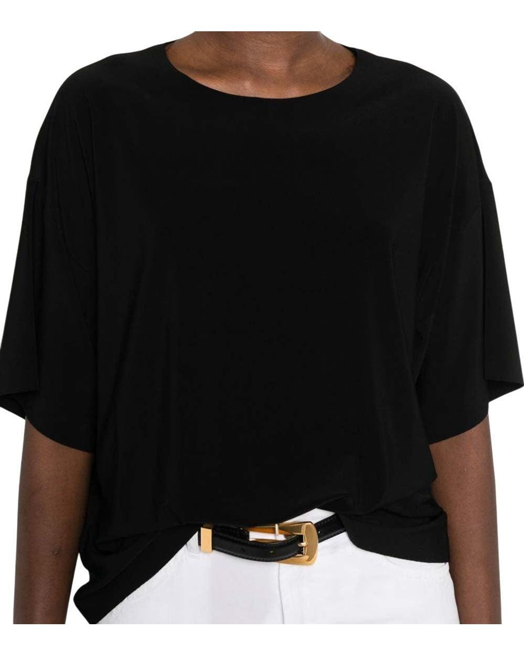 Norma Kamali Black Crew Neck T-Shirt