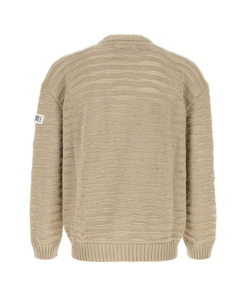 MM6 by Maison Margiela Natural V Neck Cardigans for men