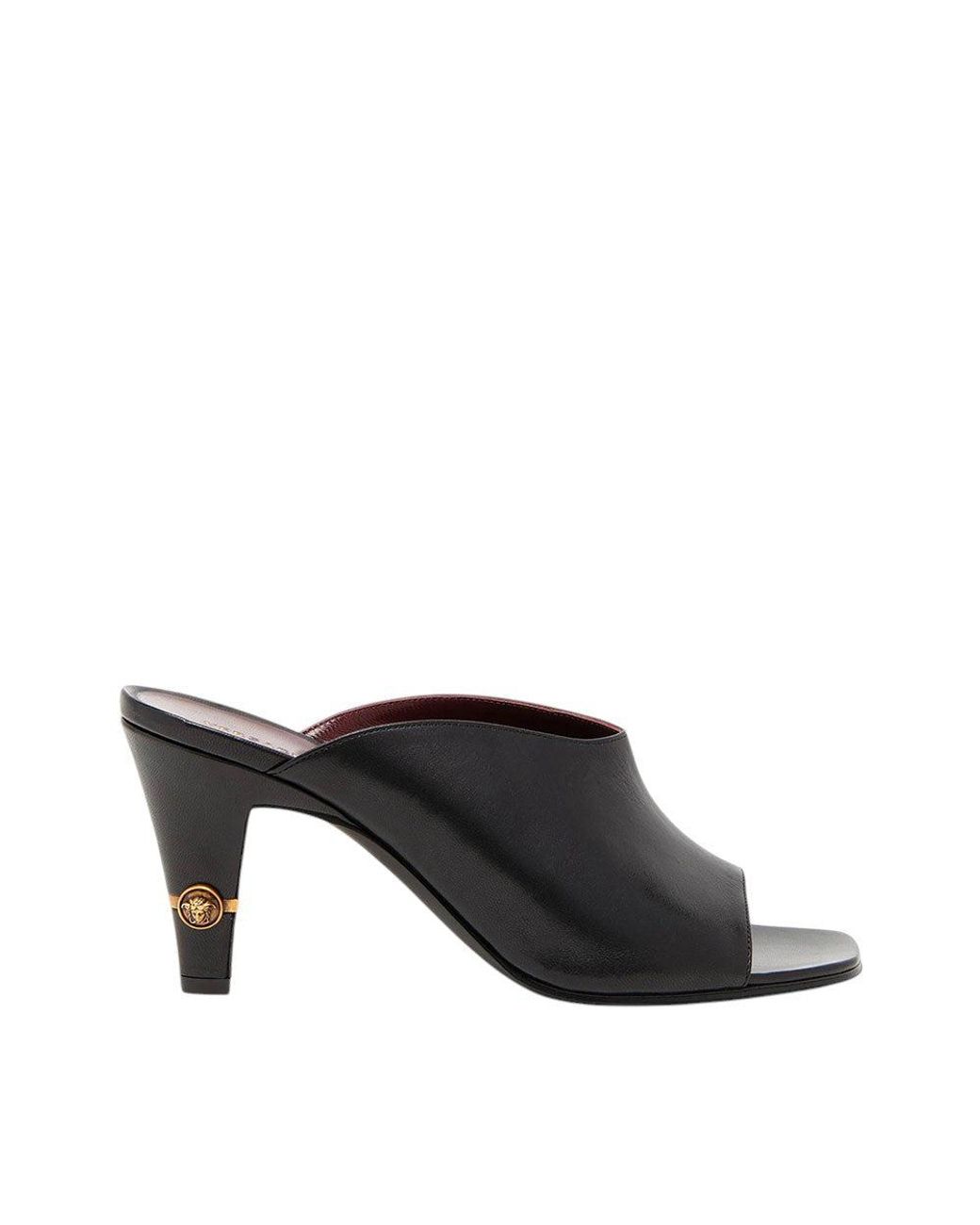 Versace Black Leather Heels