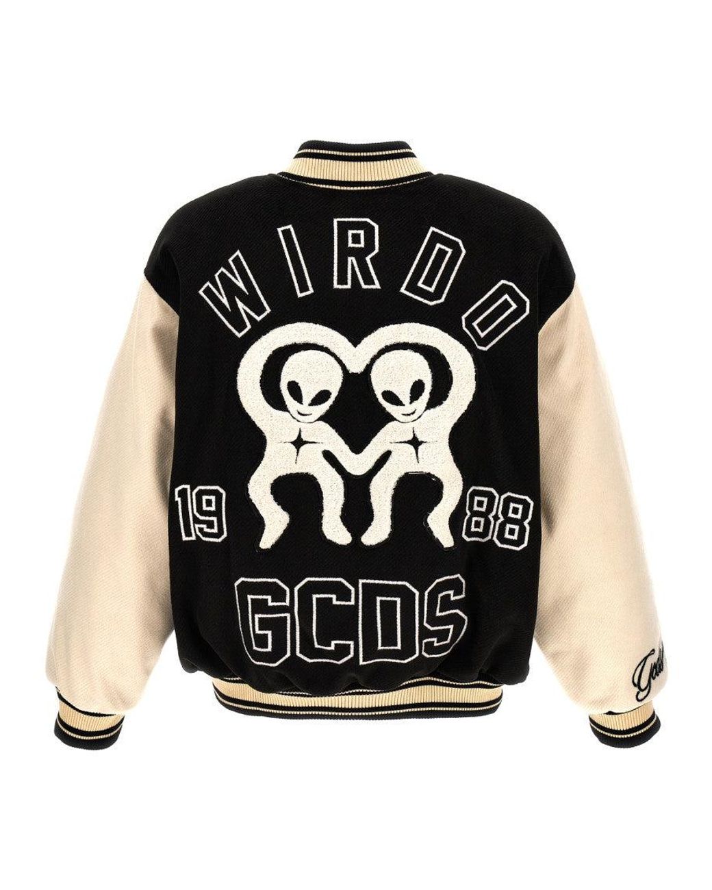 Gcds Black Logo Varsity Jacket for men