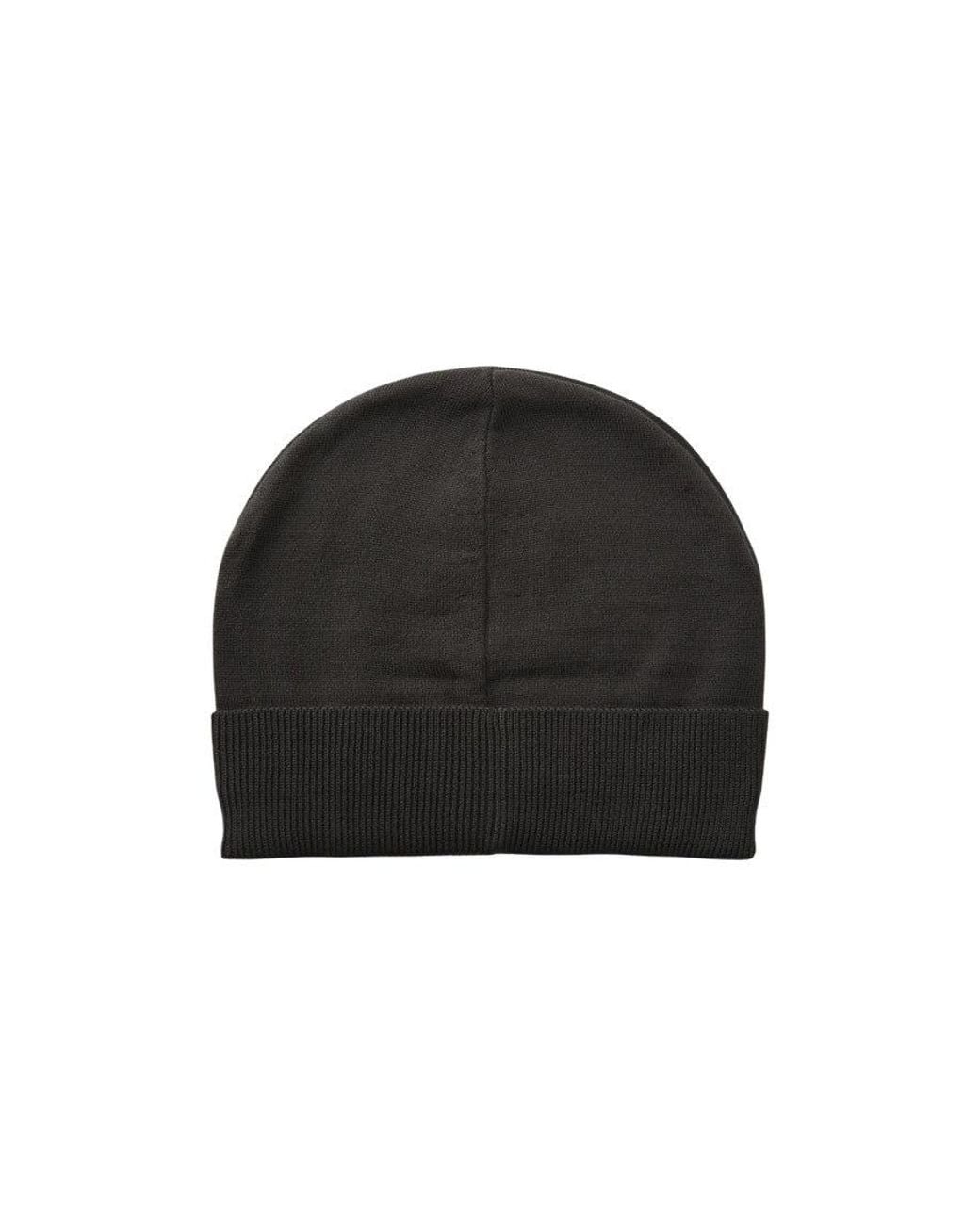 EA7 Black Logo Beanie Cap for men