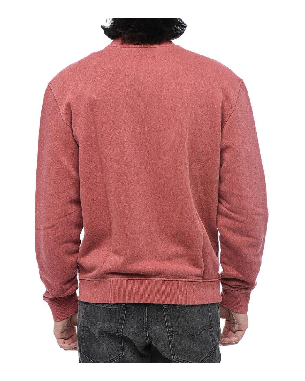 DIESEL Red Mock Collar Sweatshirt for men
