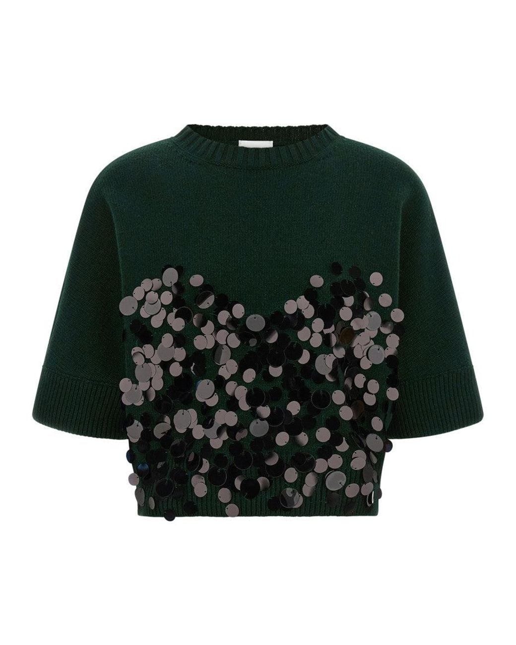 Nude Black Embellished Crew Neck Sweater