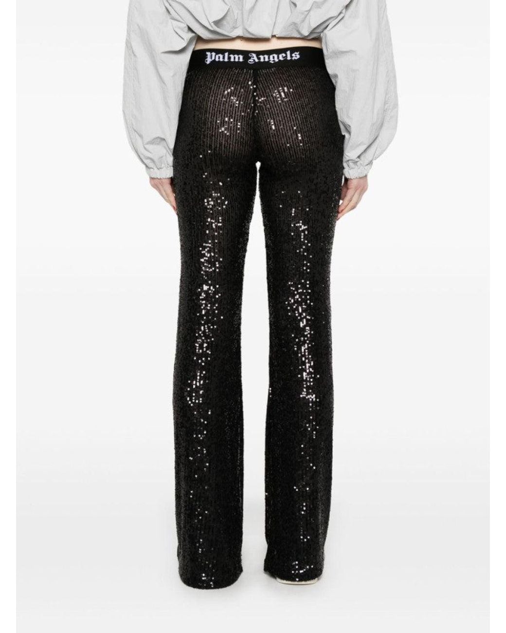 Palm Angels Black Logo-Tape Trousers