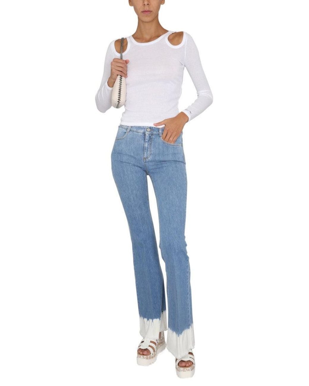 Stella McCartney White Solid Round Neck Top