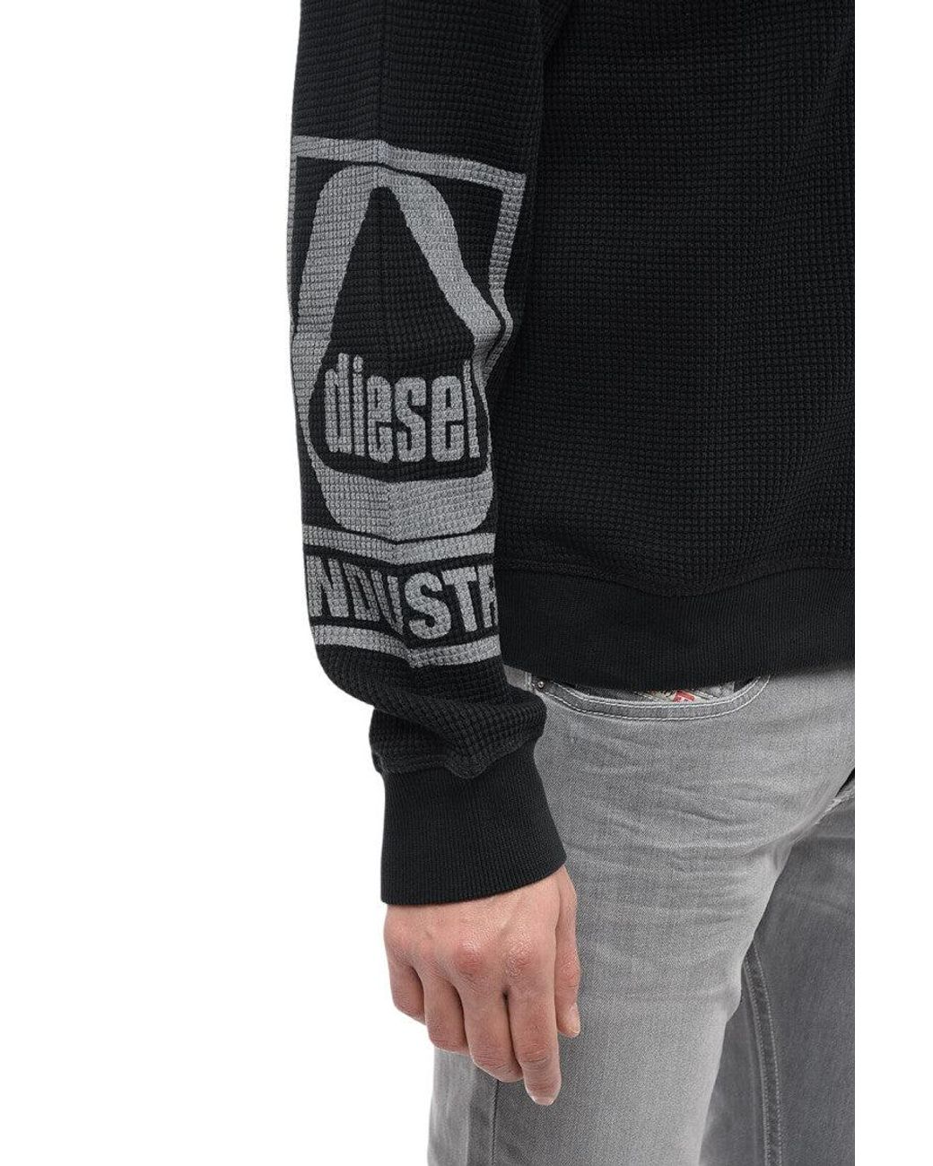 DIESEL Black Crew Neck Sweatshirt for men