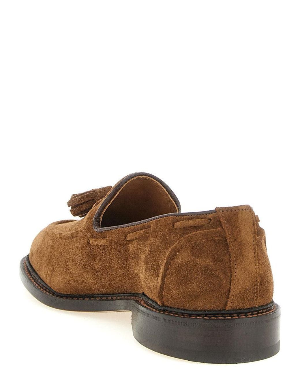 Tricker's Brown Solid Elton Loafers for men